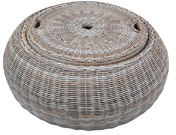 Rattan coffee table with umbrella hole